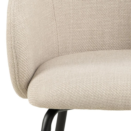 Krzesło Lirra Beige Black – nowoczesne beżowe krzesło tapicerowane na czarnych nogach