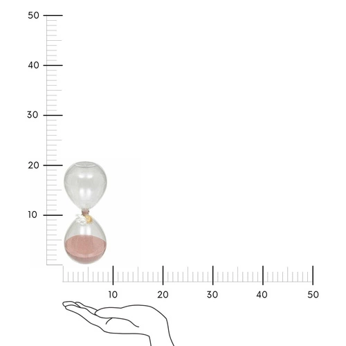 Klepsydra Flo szklana 20cm z różowym piaskiem