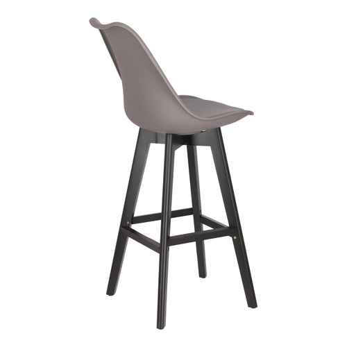 Hoker z oparciem Norden szary nowoczesny drewniany do kuchni i wyspy Intesi 75 cm