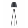 Lampa podłogowa drewniana trójnóg Aruba grafitowa z abażurem do salonu i sypialni Lysne