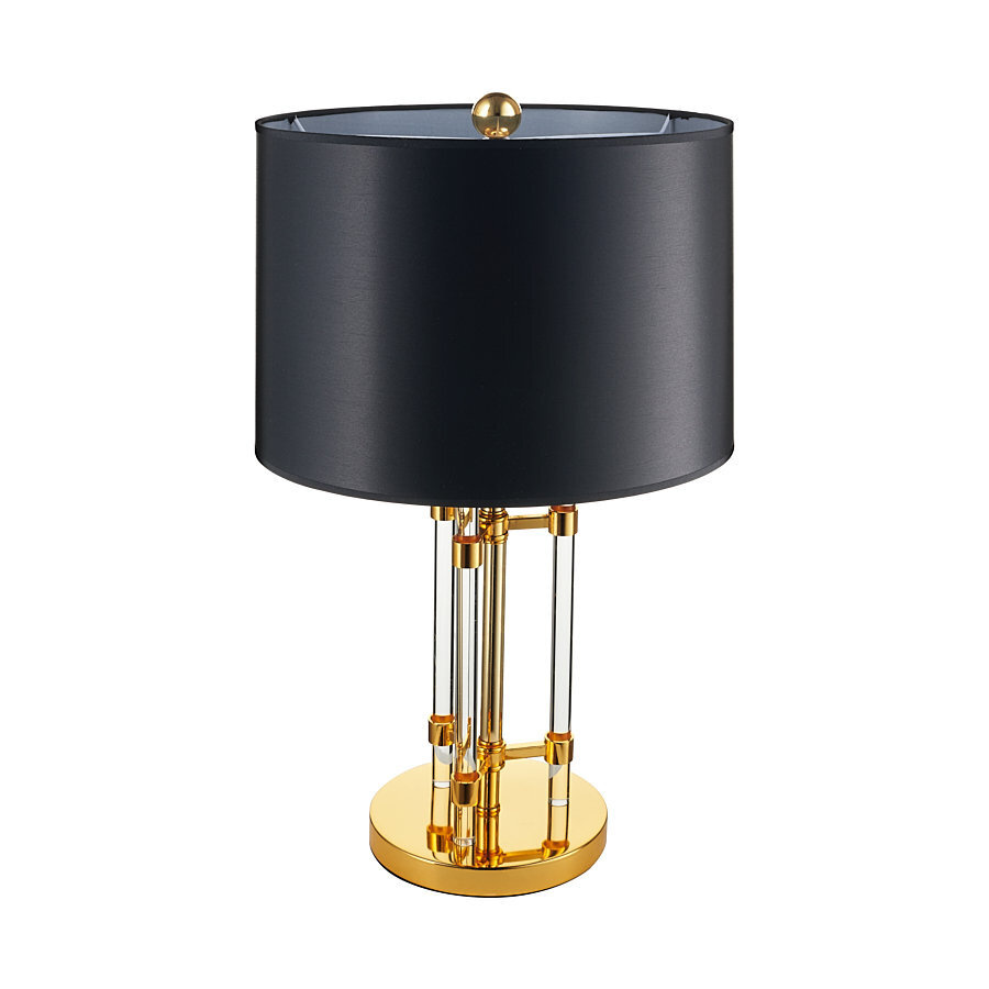 Lampka nocna glamour EXCLUSIVO czarna i złota 65 cm do sypialni lub salonu z abażurem