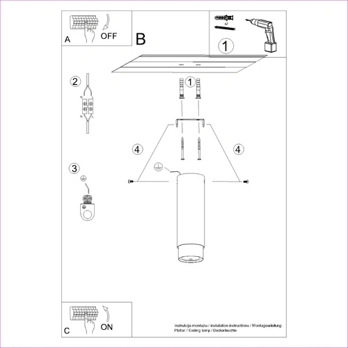 Plafon sufitowy NERO 22,5 czarny złoty nowoczesny do salonu i sypialni Sollux Lighting