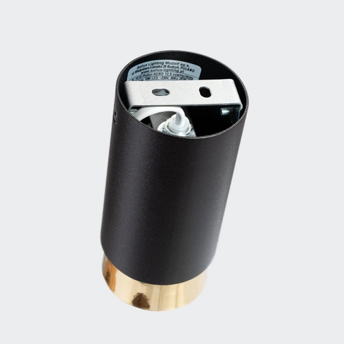 Plafon sufitowy NERO 12,5 czarny złoty nowoczesny do salonu i sypialni SOLLUX