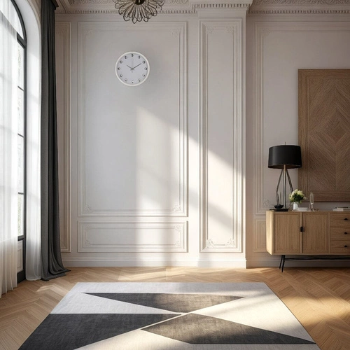 Zegar ścienny Intesi Diamanti biały 30 cm nowoczesny do salonu ze szkła z cyrkoniami