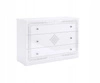 Komoda biała z szufladami Diamante 118 cm połysk glamour do salonu i sypialni Intesi