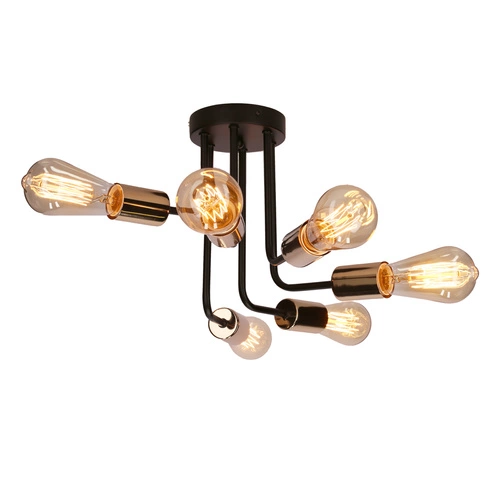 Lampa wisząca Spill czarna 6-punktowa nowoczesna do salonu i jadalni CANDELLUX