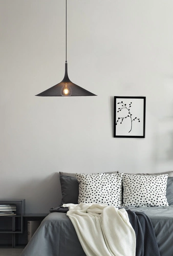 Lampa wisząca Kiruna L czarna metalowa nowoczesna nad stół do jadalni lub salonu 50 cm