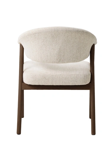 Krzesło tapicerowane Klen beżowe dębowe z podłokietnikami do jadalni i salonu skandynawskie