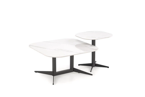 Stolik kawowy Dalita kwadratowy biały marmur 50x50 cm nowoczesny loftowy do salonu Intesi