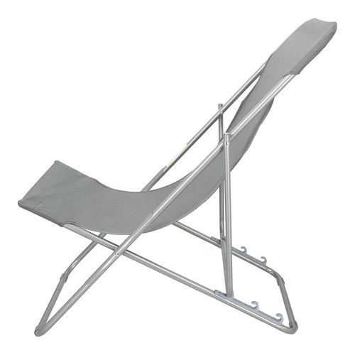Leżak ogrodowy Setuba szary składany regulowany nowoczesny metalowo-tkaninowy 5five simply smart
