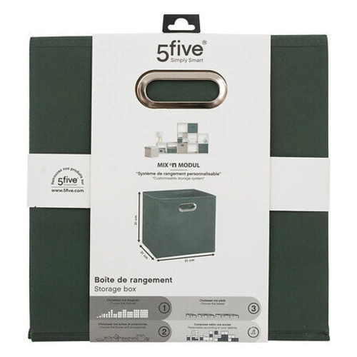 Pudełko materiałowe 5five simply smart składane do regału 31x31 z uchwytem khaki
