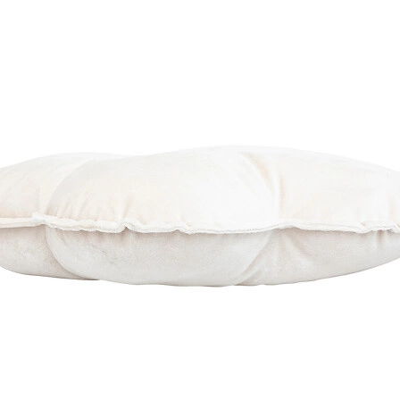 Poduszka dekoracyjna Flower Velvet okrągła biała nowoczesna do salonu Atmosphera 45 cm