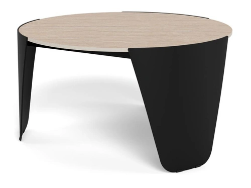 Stolik kawowy Altea okrągły trawertyn 80 cm nowoczesny do salonu