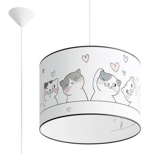 Lampa wisząca CAT 40 nowoczesna do pokoju dziecka kolorowa SOLLUX LIGHTING 40 cm