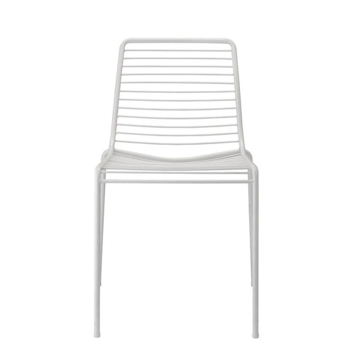 Krzesło ogrodowe metalowe białe Summer SCAB Design nowoczesne sztaplowane do tarasu