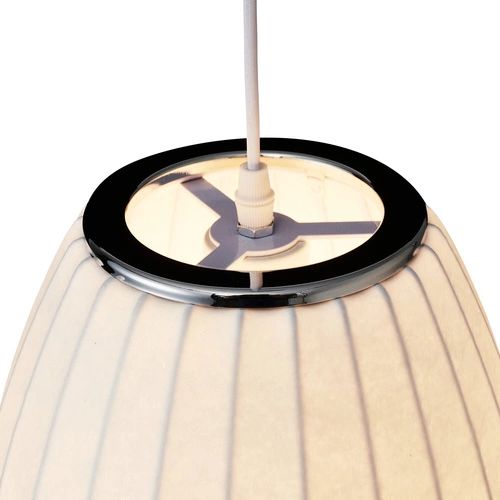 Lampa wisząca SILK BARREL biała 60 cm nowoczesna regulowana do salonu i jadalni