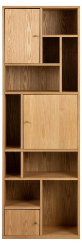 Regał na książki Rangoon wąski skandynawski dębowy do salonu i biura Actona 180 cm