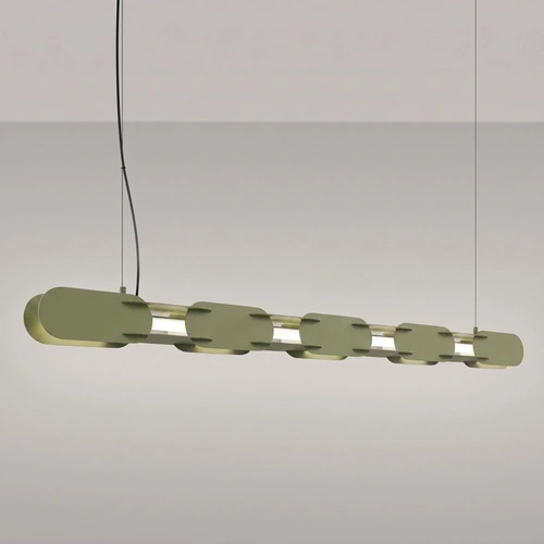Lampa wisząca LED CHAIN 158 zielona oliwka nad wyspę nowoczesna