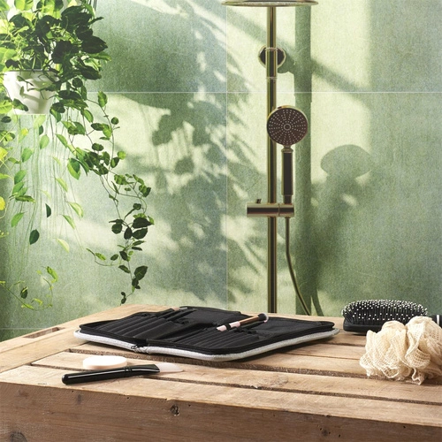 Kosmetyczka podróżna Intesi szara organizer na pędzle do makijażu z przegródkami