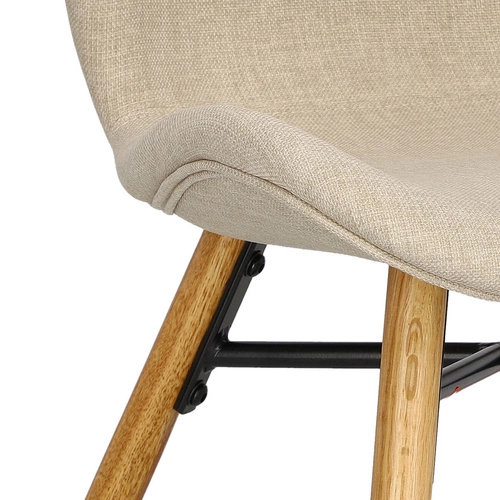 Krzesło tapicerowane Batilda Actona beżowe do jadalni nowoczesne z drewnianymi nogami