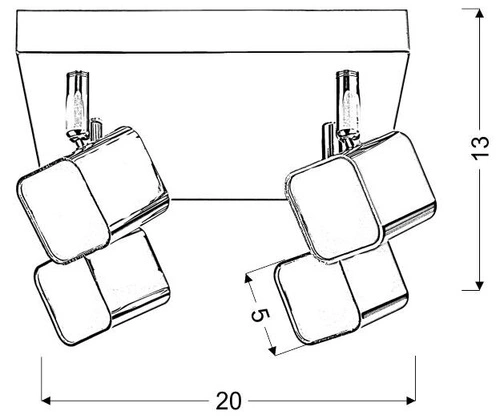Plafon kwadratowy LED Forma chrom nowoczesny do salonu i przedpokoju CANDELLUX LIGHTING