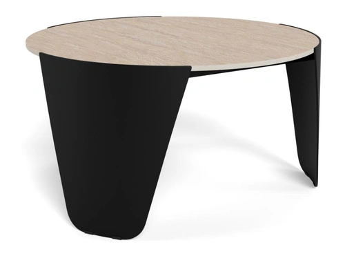 Stolik kawowy Altea okrągły trawertyn 80 cm nowoczesny do salonu