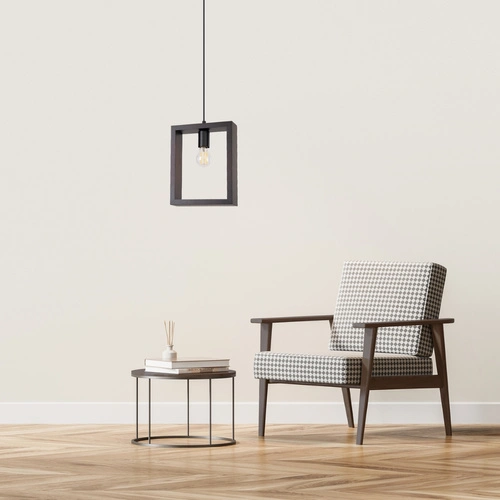 Lampa wisząca ARIES wenge drewniana regulowana do salonu i jadalni nowoczesna 24 cm