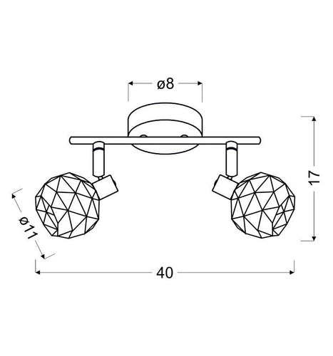 Nowoczesna lampa sufitowa Acrobat czarna złoty klosz regulowana do salonu i kuchni