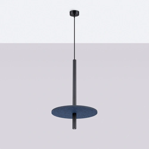 Lampa wisząca FELTRO pojedyncza nowoczesna granatowa do salonu i jadalni 30 cm