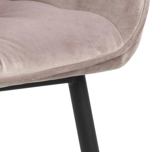 Krzesło tapicerowane Brooke Actona do jadalni różowe welurowe z podłokietnikami glamour