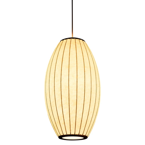 Lampa wisząca SILK BARREL biała 60 cm nowoczesna regulowana do salonu i jadalni
