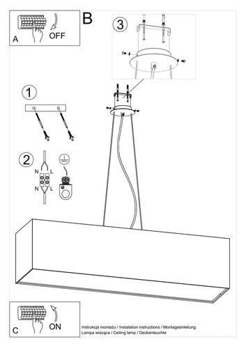 Żyrandol SANTA biały nowoczesny 5-punktowy do salonu i jadalni Sollux Lighting 120 cm
