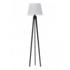 Lampa stojąca do salonu Curacao nowoczesna drewniana szara z abażurem Lysne 158 cm
