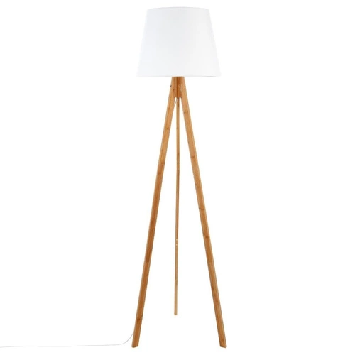 Lampa podłogowa Bahi biała/ bambus