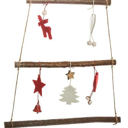 Drewniana dekoracja bożonarodzeniowa Choinka Feeric Christmas 83 cm czerwona na ścianę