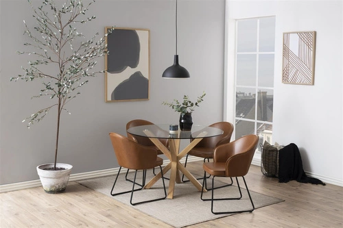 Stół okrągły szklany Heaven 120 cm do jadalni nowoczesny transparentny Actona