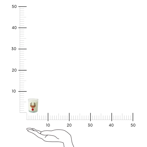Świeca zapachowa świąteczna biała z reniferem dekoracyjna Intesi w szkle
