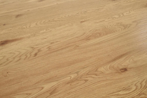 Stół okrągły loftowy Moris 120 cm do jadalni dąb złoty z czarnymi nogami Intesi