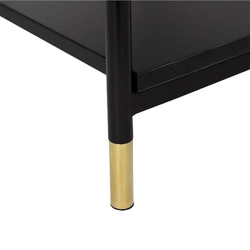 Biurko do pracy Tedy czarne z szufladami i półkami, nowoczesne loftowe 110 cm Atmosphera