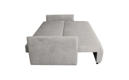 Sofa rozkładana z funkcją spania Mondel sztruksowa szara jasna 3 osobowa z pojemnikiem do salonu