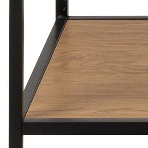 Nowoczesny stojący wieszak na ubrania z półkami Seaford dąb czarny do przedpokoju Actona