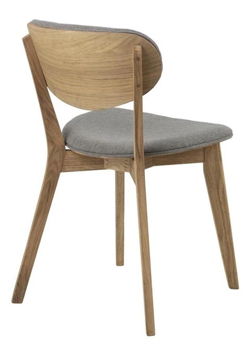 Krzesło do jadalni Minsk Actona szare tapicerowane skandynawskie drewniane do salonu