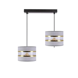 Lampa wisząca PANDY nowoczesna szaro-złota regulowana do salonu lub nad stół 2xE27