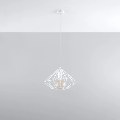 Lampa wisząca UMBERTO biała nowoczesna metalowa do salonu kuchni lub nad stół 32 cm