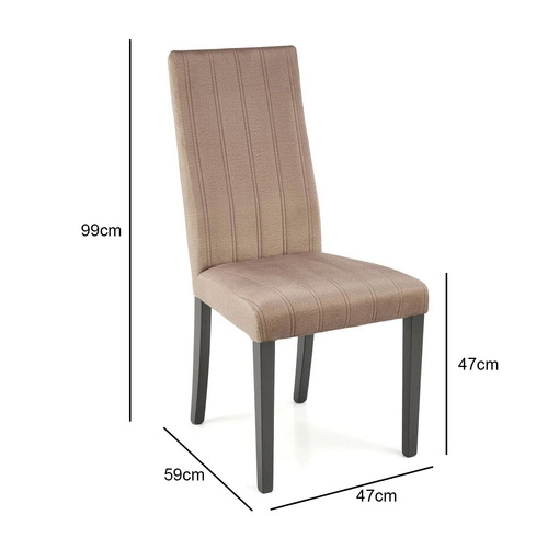 Krzesło tapicerowane Arizona Intesi beżowe z czarnymi drewnianymi nogami do jadalni i salonu