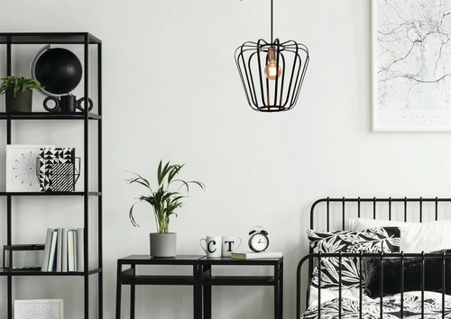 Lampa wisząca Jonas czarna nowoczesna regulowana do salonu kuchni lub nad stół 35 cm