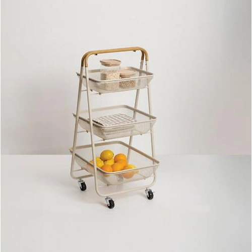 Metalowy wózek 3-poziomowy Mayaj biały na kółkach do kuchni, łazienki lub biura 5five