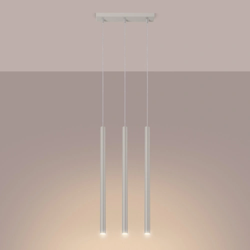 Lampa wisząca Pastelo 3 beżowa nowoczesna regulowana do salonu i nad stół