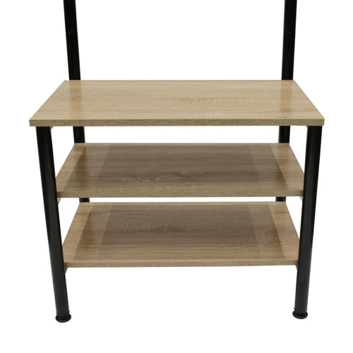 Intesi Country stojący wieszak do przedpokoju z półkami loftowy naturalny/czarny 175 cm