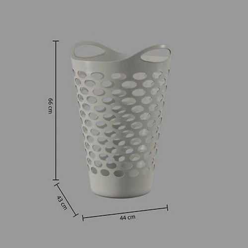 Kosz na pranie 60l elastyczny plastikowy okrągły biały nowoczesny do łazienki 5five